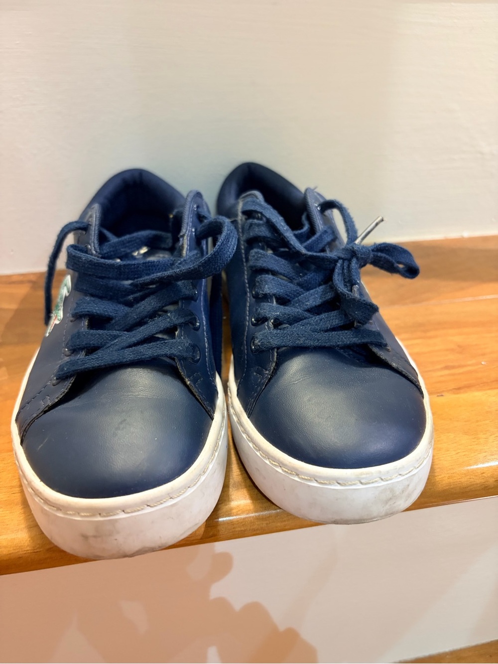 Lacoste Kids Navy Blue Lace-Up Sneakers dress shoes